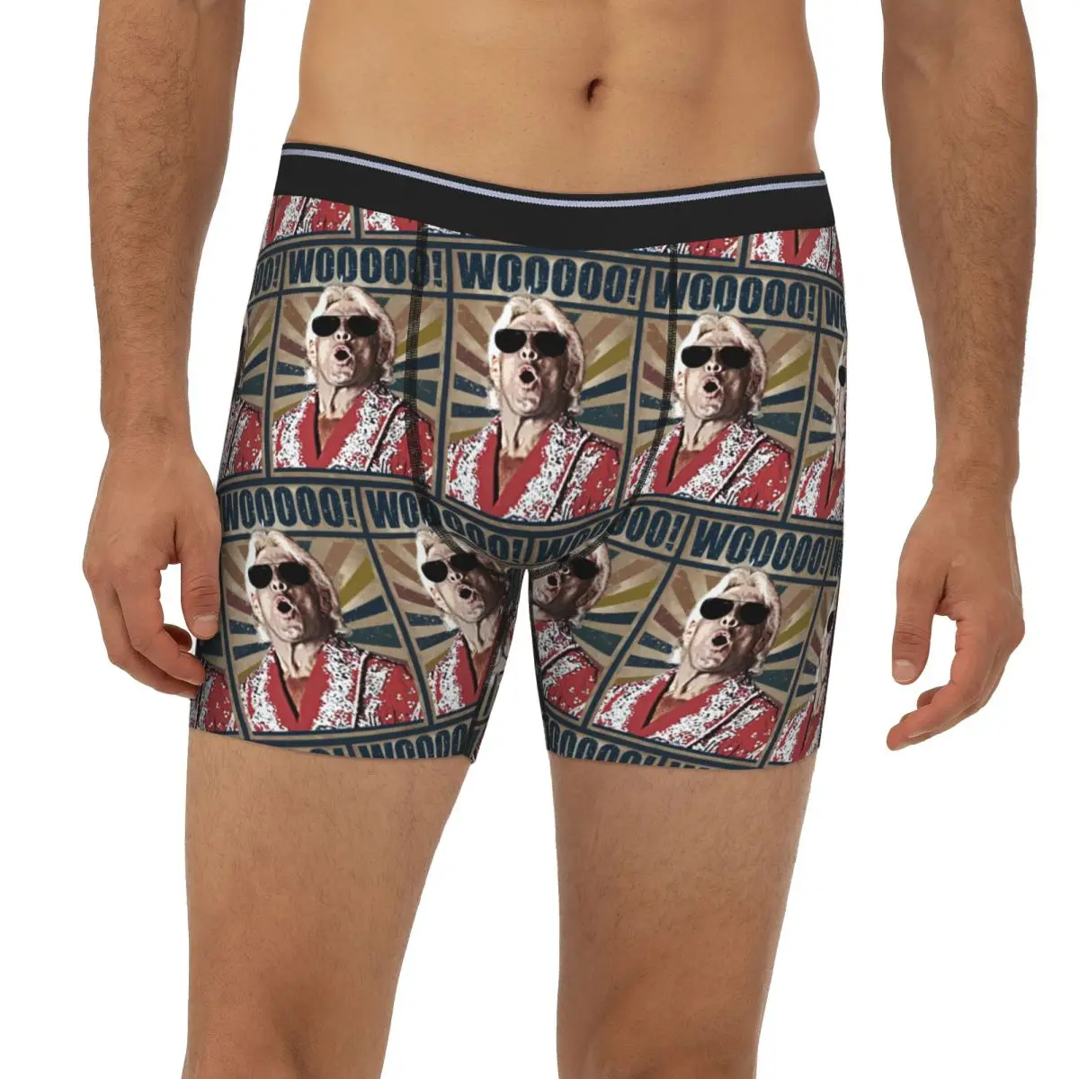 

Ric Flair Woooo Long Boxer Underpants Short Men Panties Comfortable Underwear for Homme Man Boyfriend Gifts
