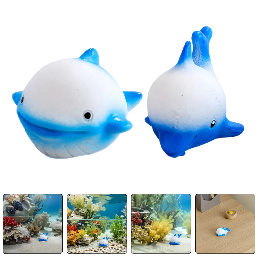 

2pcs Resin Miniature Whale Marine Animal Figurines Ocean Theme Aquarium Decorations Fish Tank Ornaments Durable Safe Micro