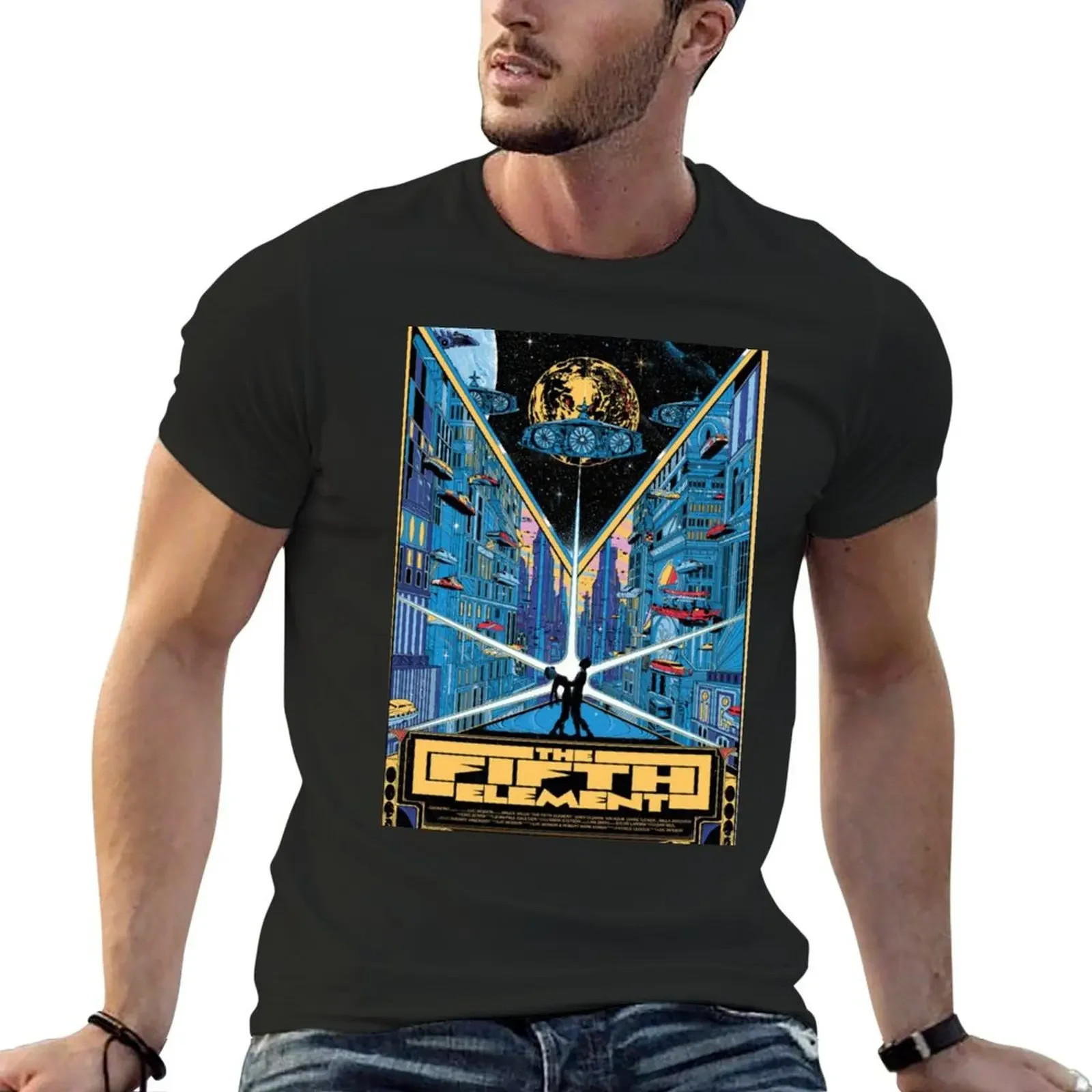 VINTAGE THE FIFTH ELEMENT POSTER T-Shirt vintage clothes anime tshirt Men's t-shirt