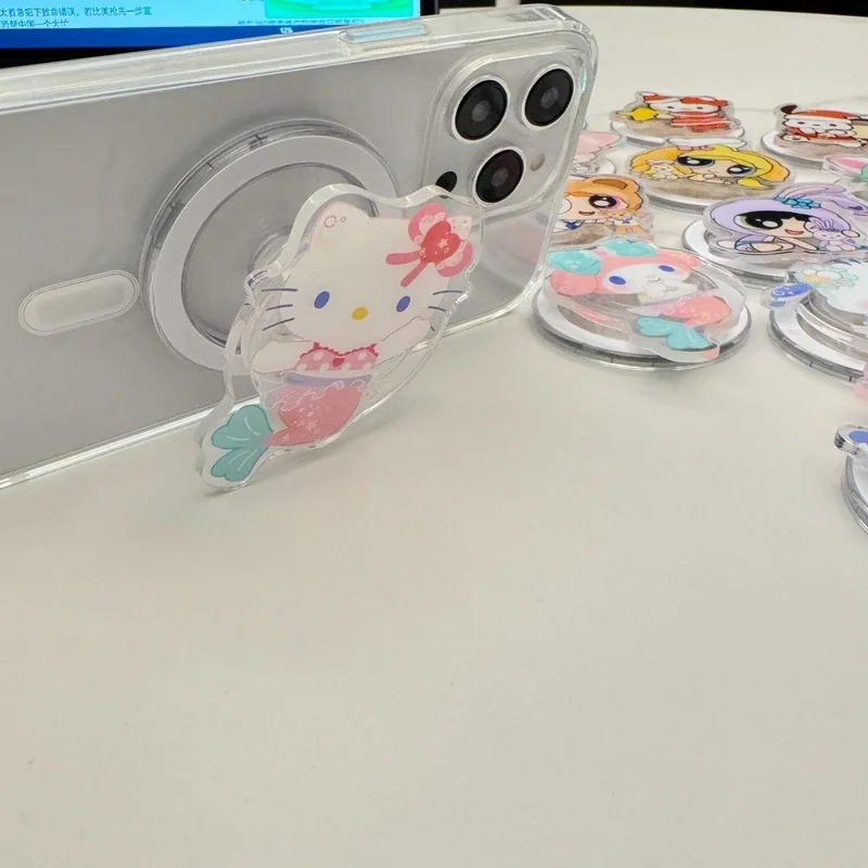 Sanrio Hello Kitty Kuromi Pochacco Melody For Magsafe Magnetic Phone Grip Tok Stand For iPhone Foldable Wireless Charging Holder