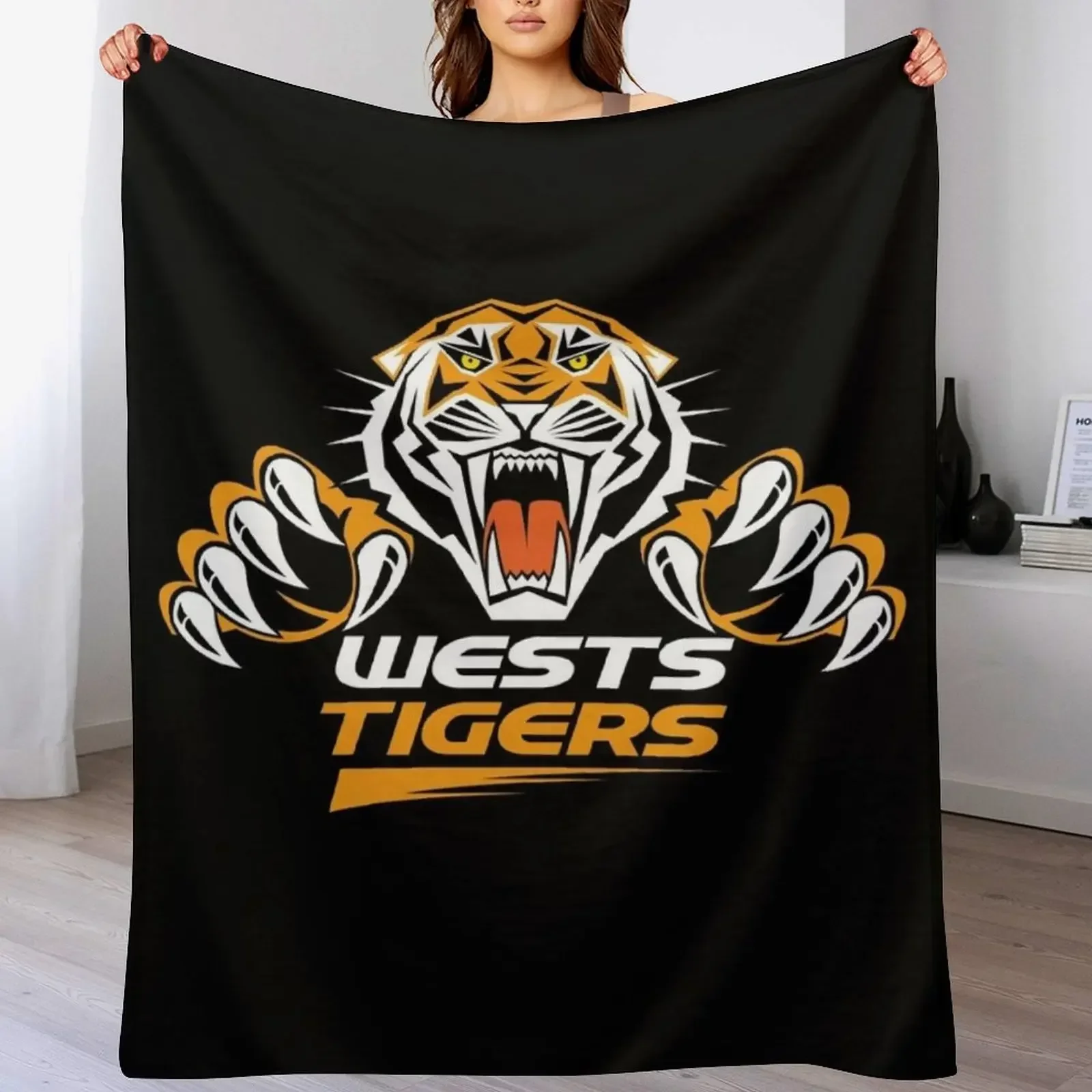 New-Wests-Tigers-01-Icon Throw Blanket Thermal Sleeping Bag Custom Warm Blankets