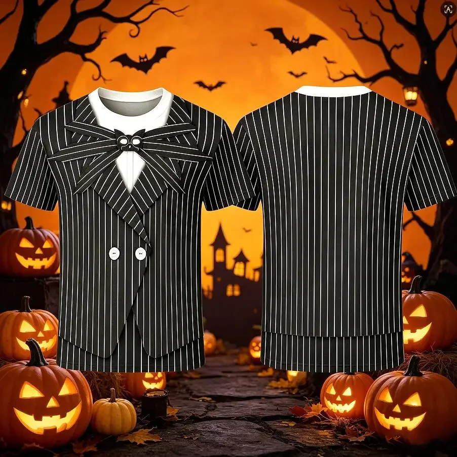 Men's Quick-Drying, Breathable Sports T-Shirt with Fun Graphics – Suitable for Cosplay, Halloween Parties, and Casual Wear