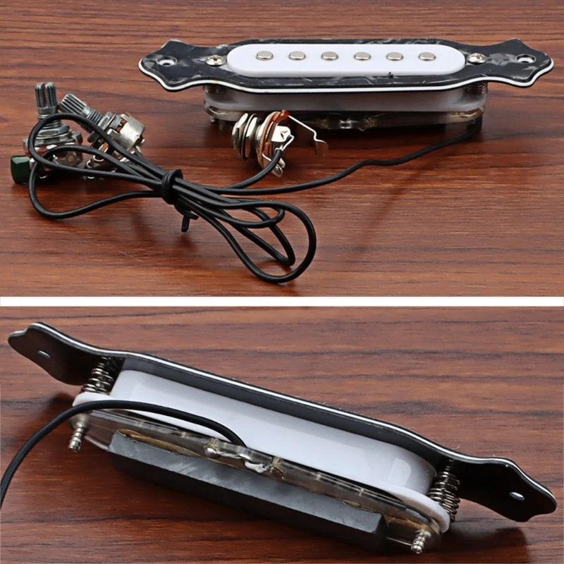 Prewired Guitar Sound Hole Pickup with Volumes & Tone Electric Guitar Humbucker Pickups 6-string Cigar Box Guitar Pickup