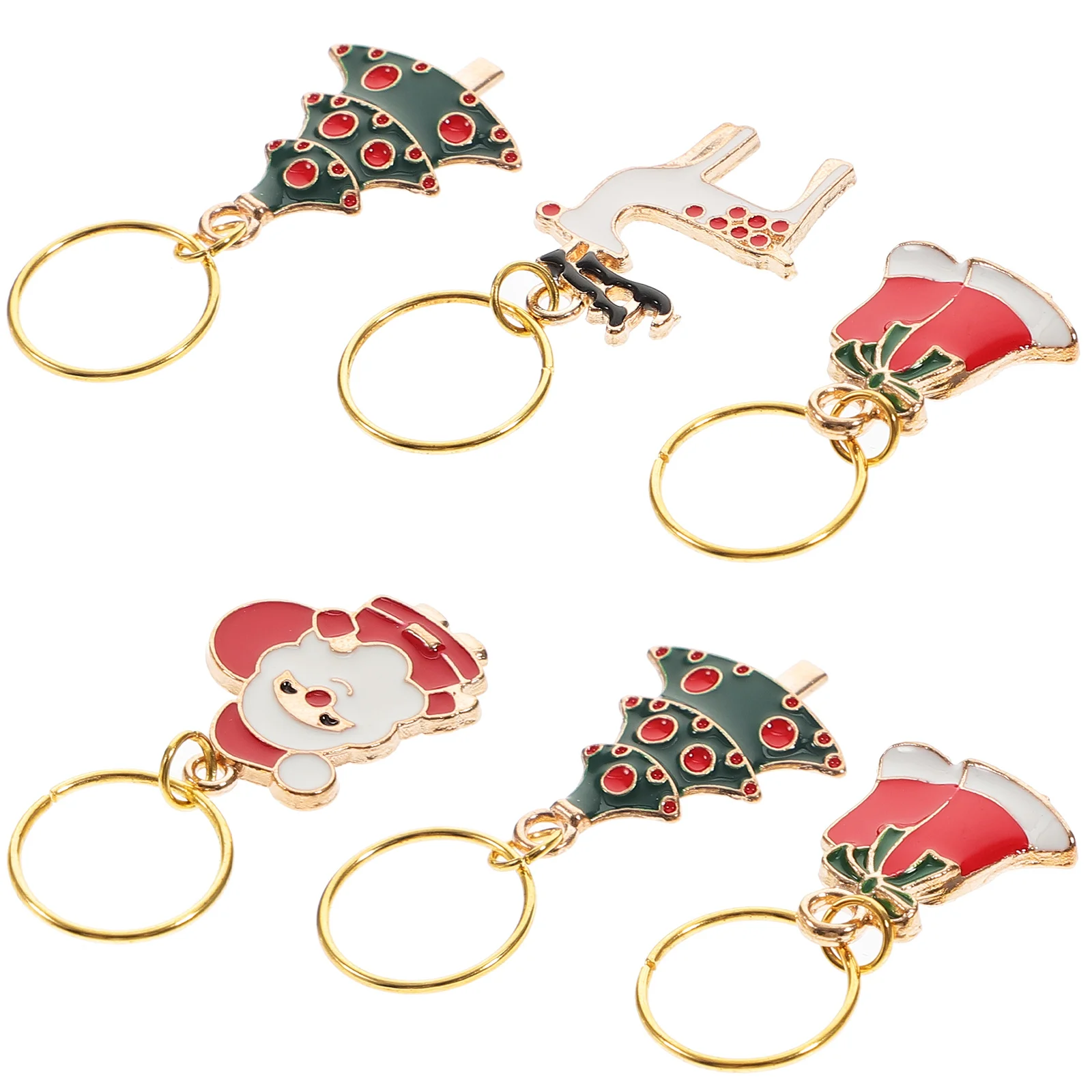 6-delige thematring kerstversiering tafelglastags voor drankjesringen logo feest