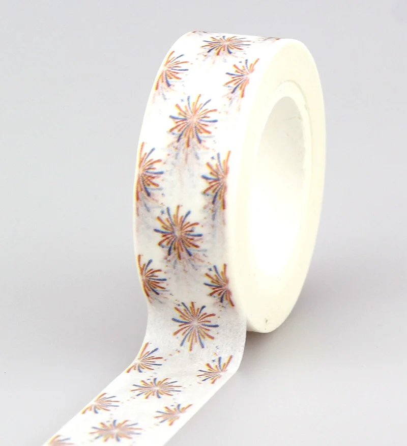 

1PC. 10M Decorative Fireworks Paper Washi Tape Paper DIY Planner Masking Tape Adhesive Tape Stickers Cute Journaling Stationery