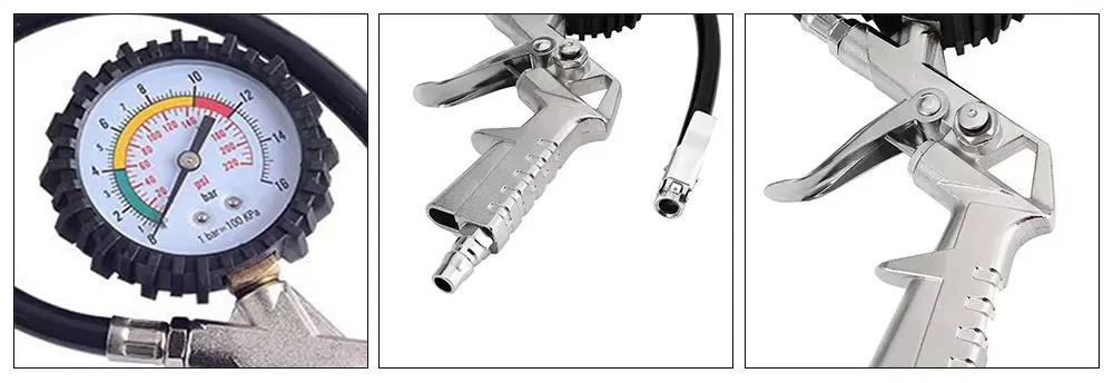 Tire Pressure Gauge For Car Motorcycle SUV Inflator Pumps Tire Repair Tools Pressure Gun Type For Air Compressor Durable