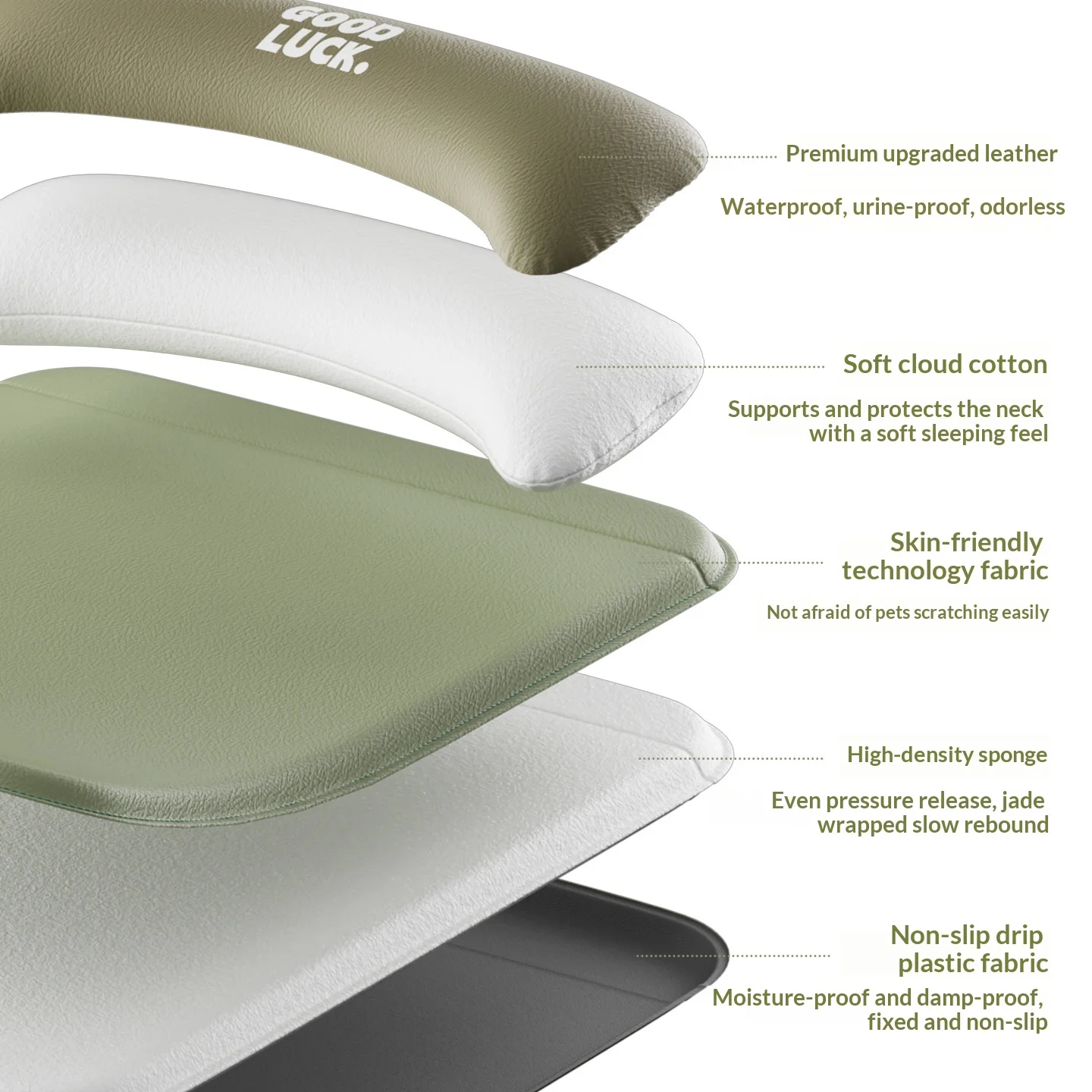 Cama transpirable para perros y gatos con almohada fresca lavable - imagen 3