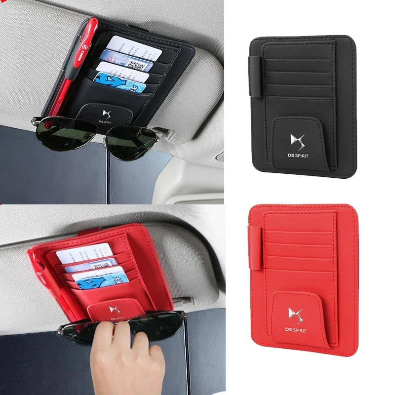 Car Hanging Storage Bag for Citroen Picasso Sega Elysee Berlingo Xsara C3 XR C4 Aircross Sun Visor Sunglasses Card Clip Styling