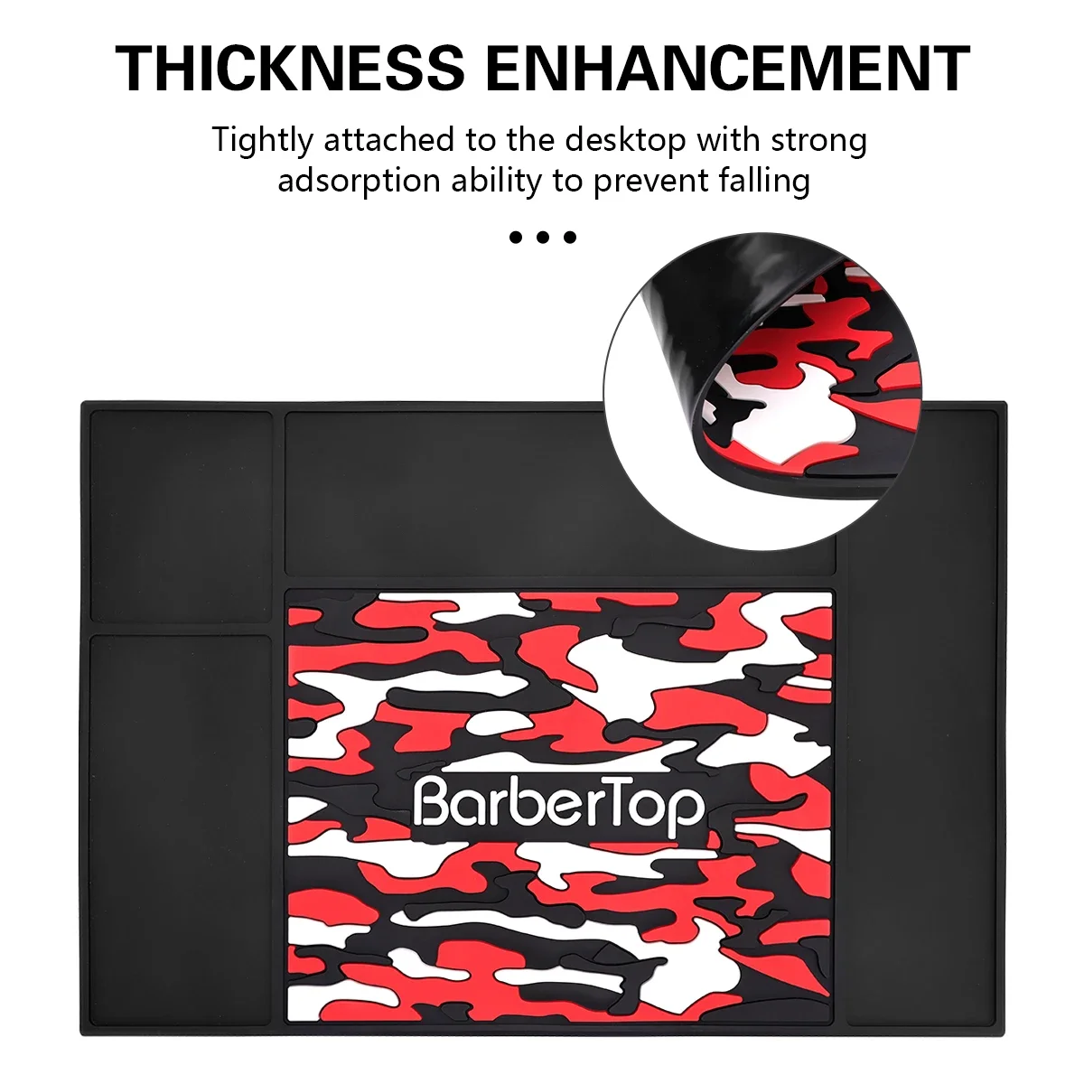 Barbershop Safety Accessory Salon Silicone Mat, Anti-Slip Heat Resistant Tool Pad for Barber Station Scissors & Clippers