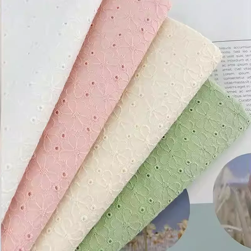 

Cotton Polyester Embroidered Hollow Fabric Dress Shirt Pillow Curtain Tablecloth Handmade Fabric