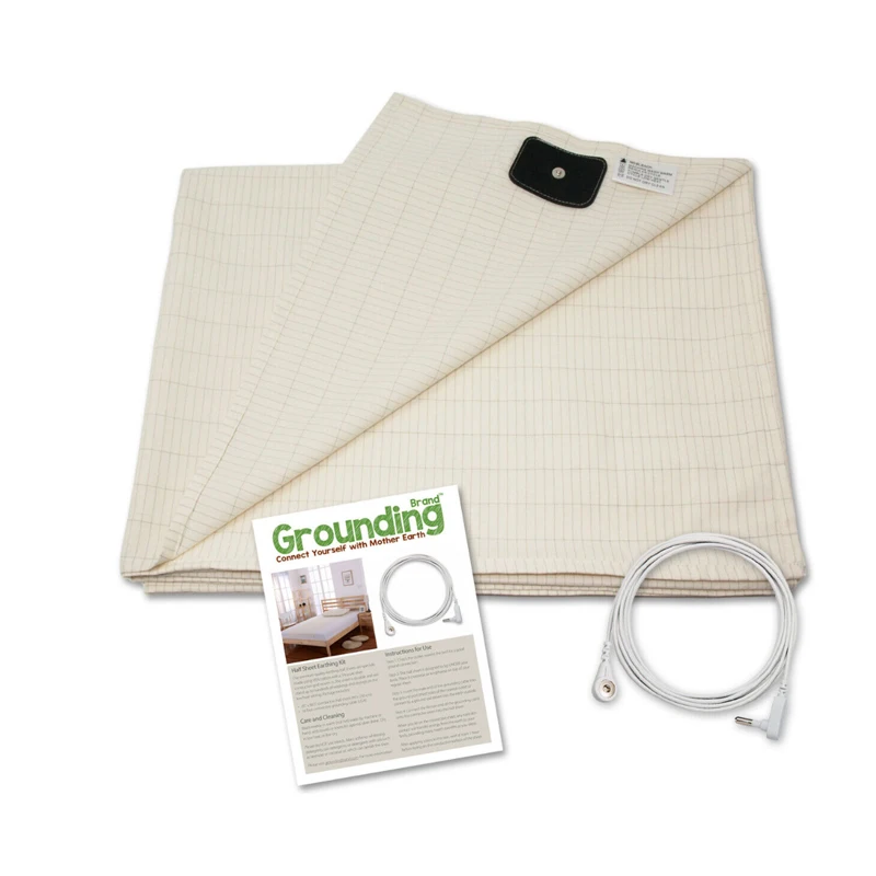 

Earthing Sheet Radiation Grounding Sheet & Conductive Copper Cord Fitted Sheet Cotton Silver Antimicrobial healthy Bedding set