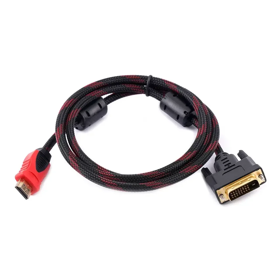 DVI do kabel HDTV kabla zgodnego z HDMI do DVI 1.5M 3M 1080P 3D DVI D 24 1 Pin przewody adaptery dla TV, pudełko projektor do komputera DVD 1080p