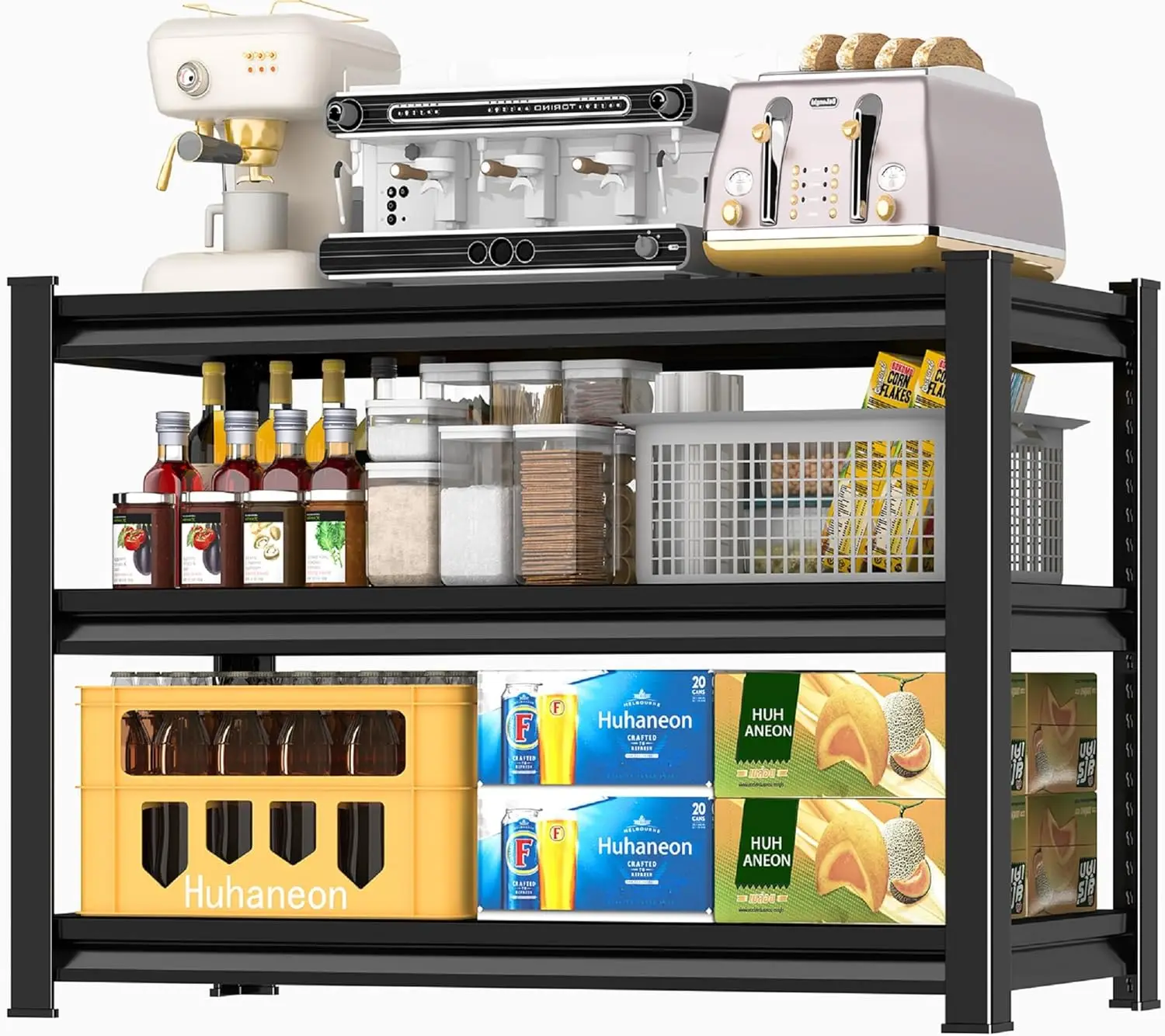 

Сверхмощные металлические гаражные стеллажи, 1500 фунтов, регулируемая стальная полка для хранения, 39,3 x 15,7 x 36 дюймов, 3 уровня, черный, по индивидуальному заказу