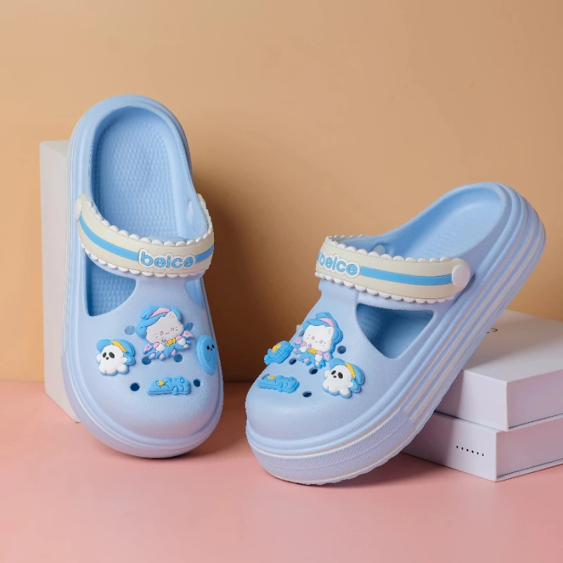 

MINISO Cartoon Cute Hole Shoes for Women New Summer Style Thick-Soled Slip-Resistant Closed-Toe Non-Slip EVA Material