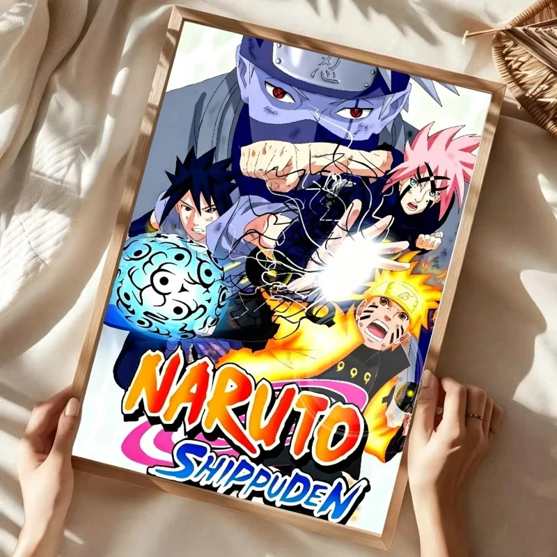 N-Naruto Anime Hot Blood Ninja Magazin-Cover Poster Leinwandgemälde für Zuhause Wohnzimmer Schlafzimmer Bar Café Wandkunst Dekoration – Detail 10