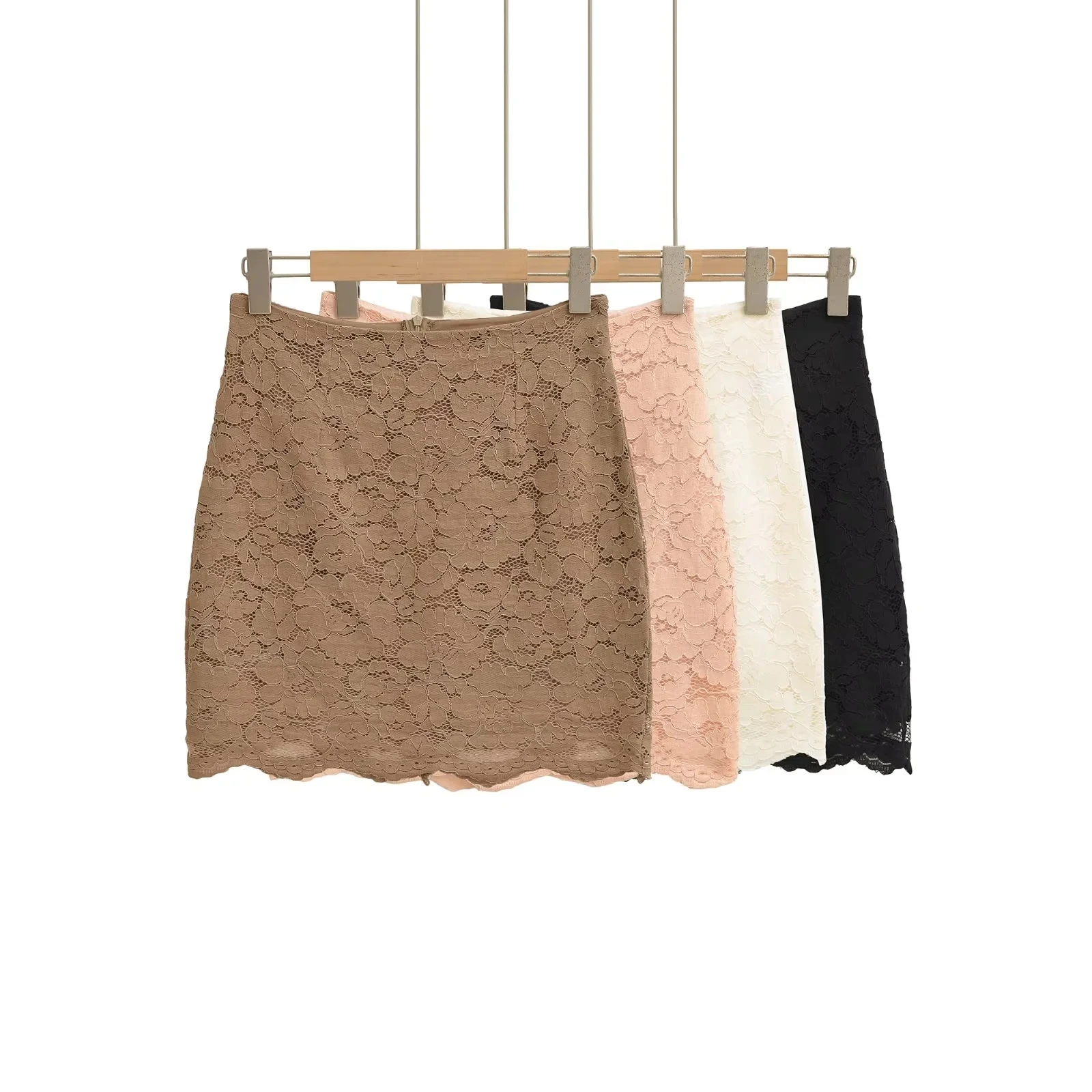 Sexy kanten rok dames hoge taille strakke pasvorm ort rokken lente zomer dunne holle elastische kontbedekkende rokken