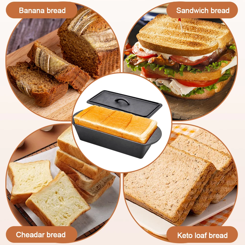 

Bread Mold None Coating Square Toast Mold Square Rectangular Loaf Pan for Baking Cake Sandwich