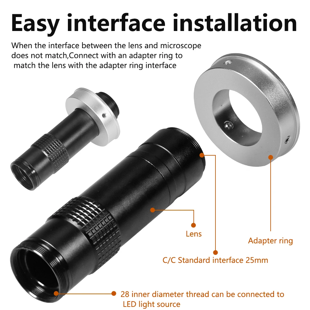 High Definition Telecentric Large Field Of View  Long Working Distance Optical Lens Continuous Magnification Microscope Lens