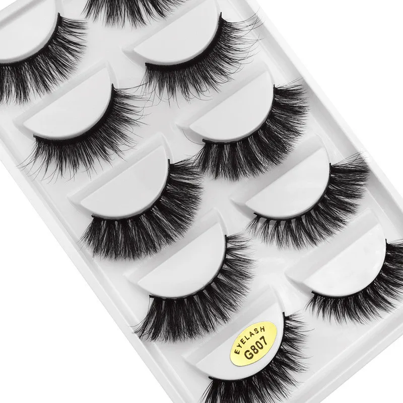5 Pairs 3D Mink False Eyelashes H13, Soft Eyelash Extension Natural Eyelashes Makeup Lashes Wholesale G800, G806