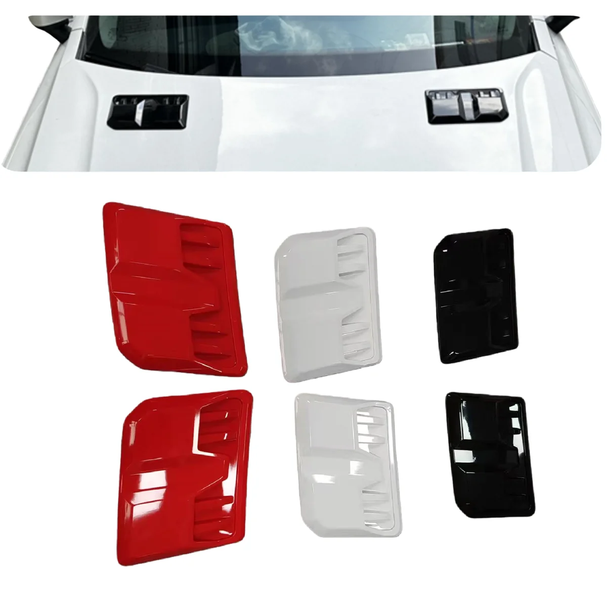 

Auto Accessories Parts Fit for 2016-2026 Toyota Hilux Revo Rocco Travo Bonnect Scoop Cover Trims Pads 2pcs