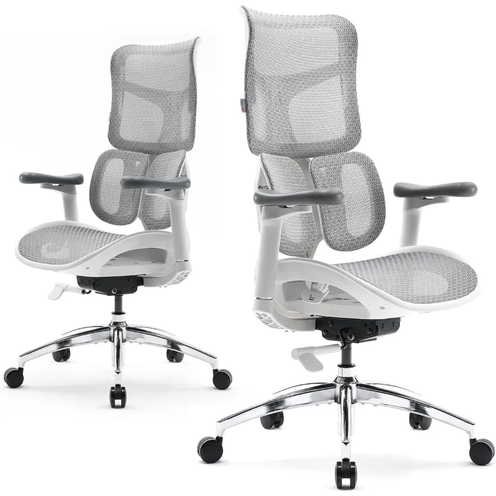 

S100 Ergonomic Office Chair - with Dual Dynamic Lumbar Support, 5-Level Adjustable Backrest, 4D Coordinated Armrests