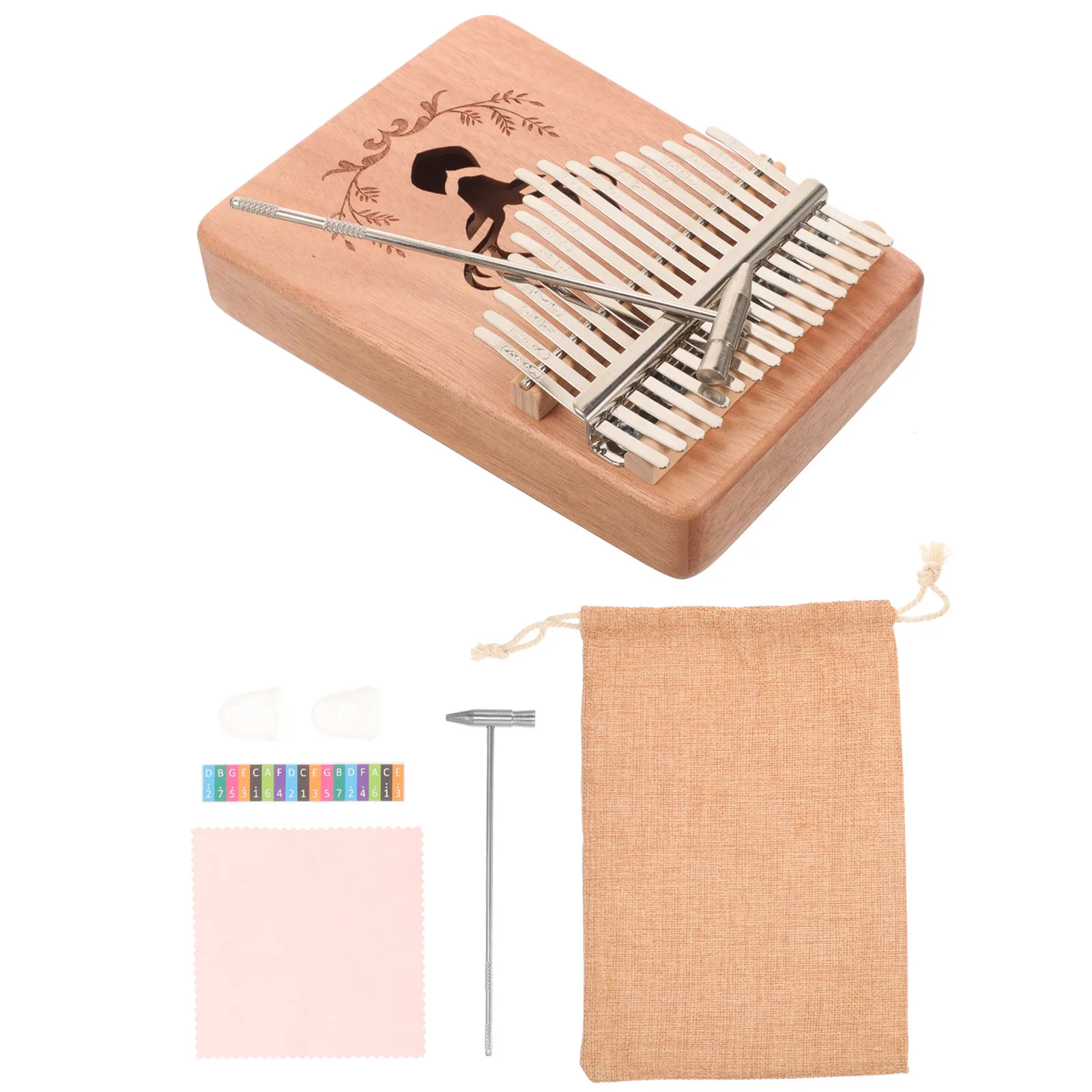 

Thumb Piano 17 Keys Portable Wooden Music Instrument Kalimba Finger Toy Gift Kids Beginner Professional