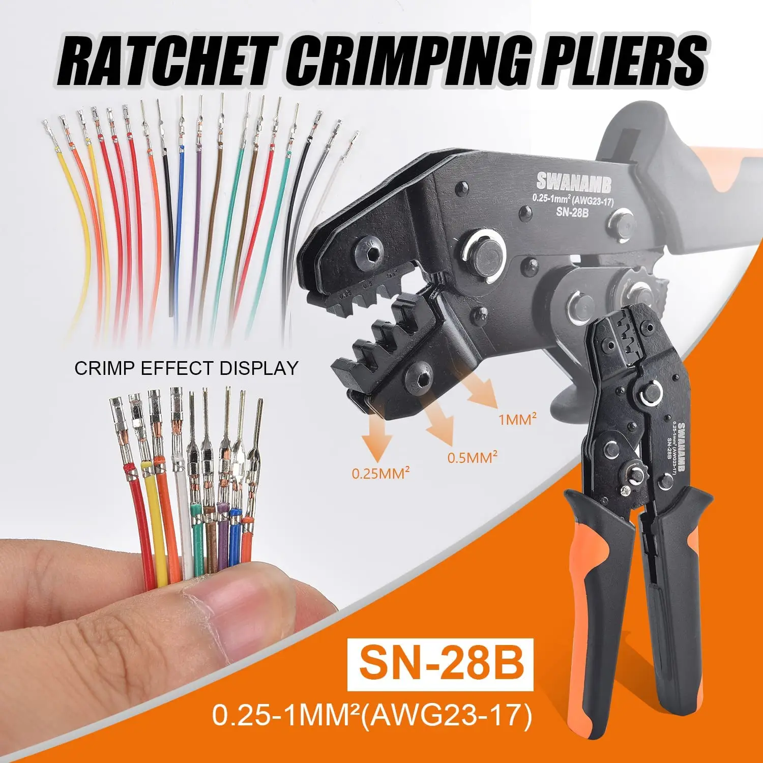 SN-28B Crimping Plier Jst Dupont Crimp Tool Set 0.25-1mm² 2.54mm Cable Jumper Wire Pin Header Housing Terminals Clamp kit