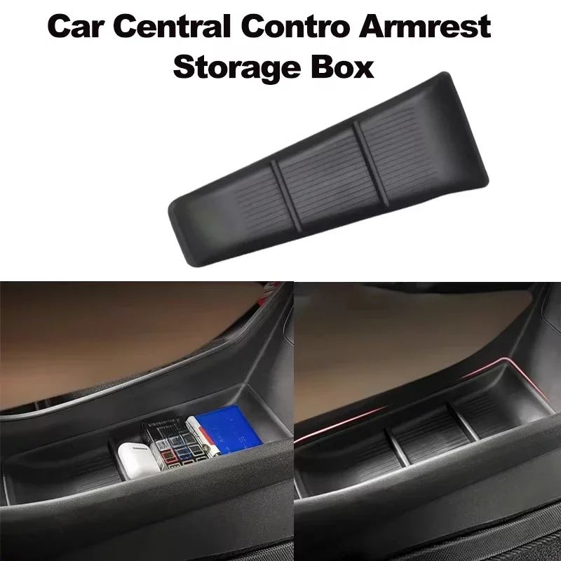 Caixa de Armazenamento para Console Central TPE para BYD Seagull 2023-2025, Organizador Inferior do Painel, Bandeja para Apoio de Braço, Acessórios Internos Automotivos