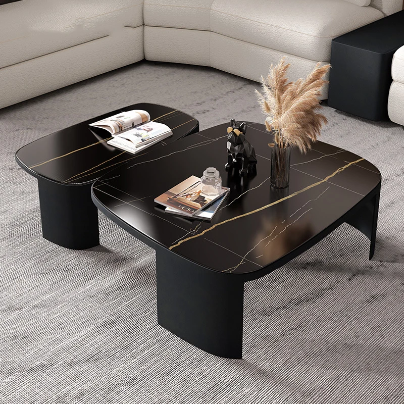 Irregular Square Coffee Table Design Italian Floor Metal Frame Legs Luxury Coffee Cabinet Living Room Nordic Muebles Furniture