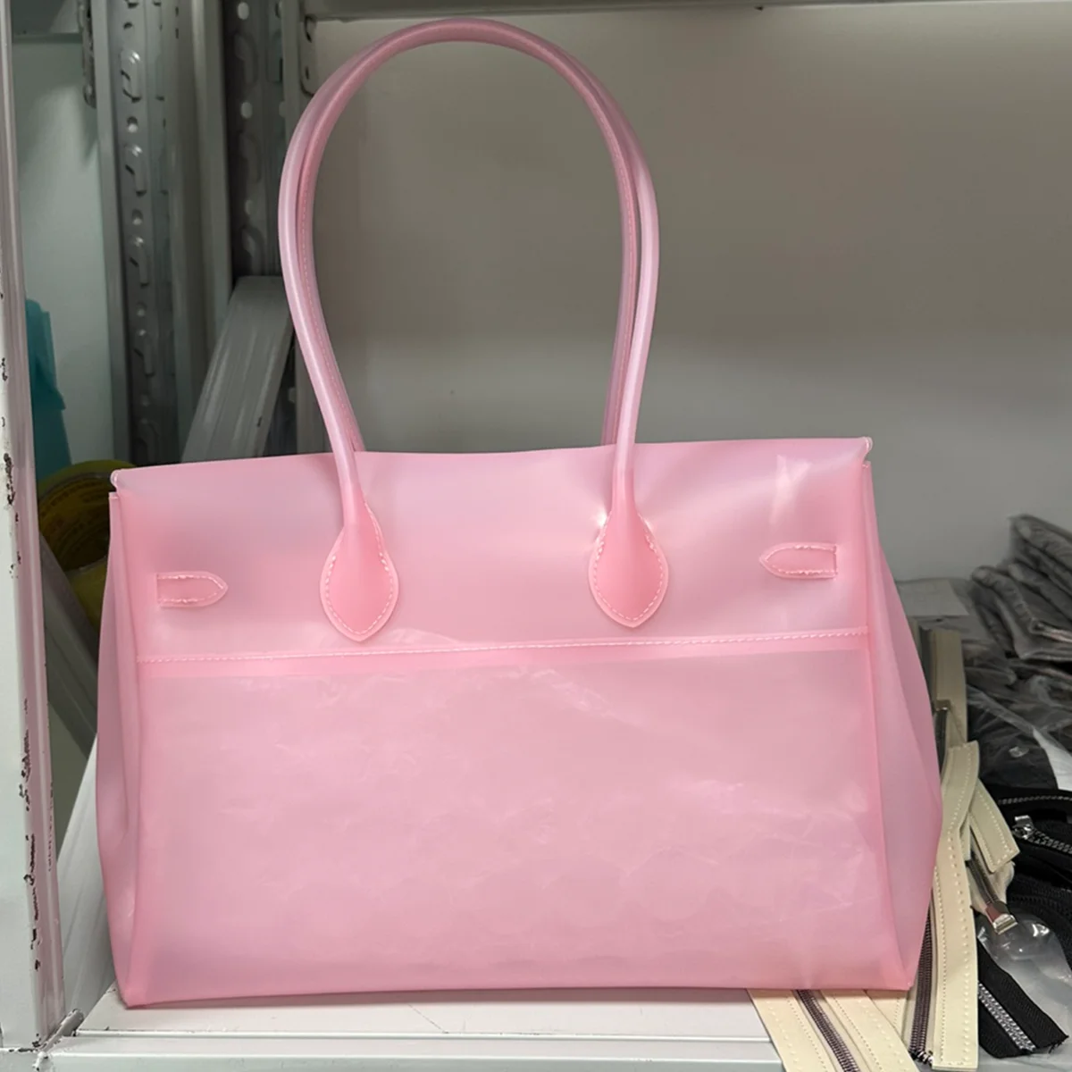 New 2026 Summer Jelly Bag Candy Color Sweet Shoulder Tote Bags Y2K Large Capacity Beach Transparent TPU Women Bag Fashionable