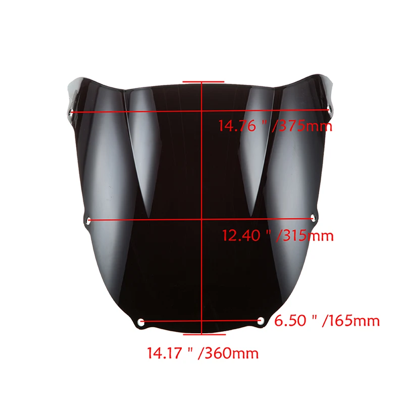 Motorcycle Windshield Fit For Kawasaki ZX6R 98-99 ABS Double Bubble Wind Deflector Front Windscreen Fairing Black