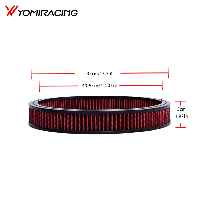 Universelles Hochleistungs-Luftfilter-Ersatzelement für 14"-Rundreiniger-Set, passend für 2/3/4/5"-Einlass, SBC BBC OFI149 – Detail 2