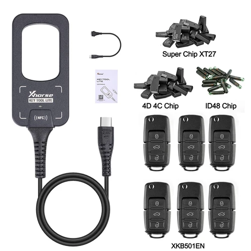 Programador de llave de coche para Xhorse VVDI BEE, herramienta clave Lite, transpondedor de detección de frecuencia, clon remoto, Super Chip 4D4C XKB501EN