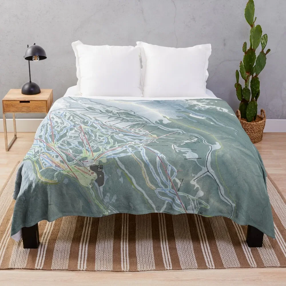 

Mt Hood Meadows Resort Trail Map Throw Blanket Warm Throw Blanket Gift for Anniversary
