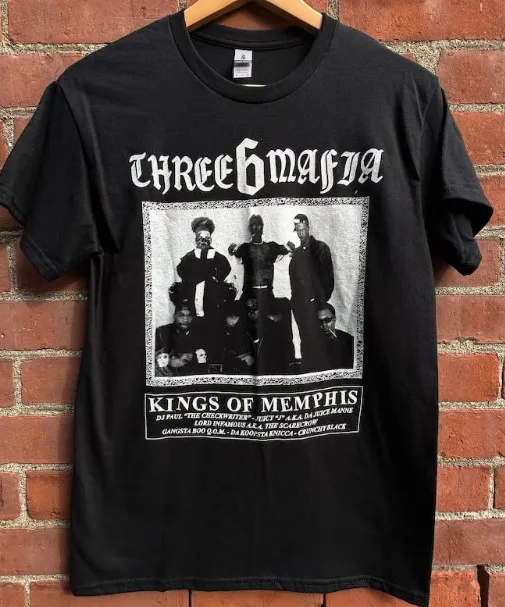 Черная рубашка Three Six Mafia Rock Rap Tour с короткими рукавами KV31892