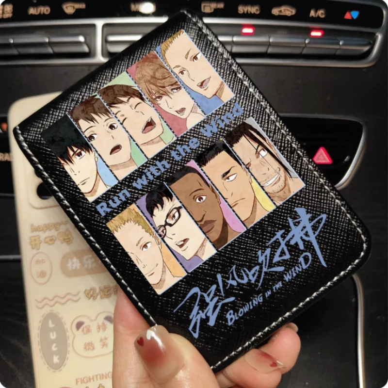 Run with the Wind Anime Wallet Fold Bag Multi Card Coin Pocket Photoes Holder Fashion Kids Wallets Gift