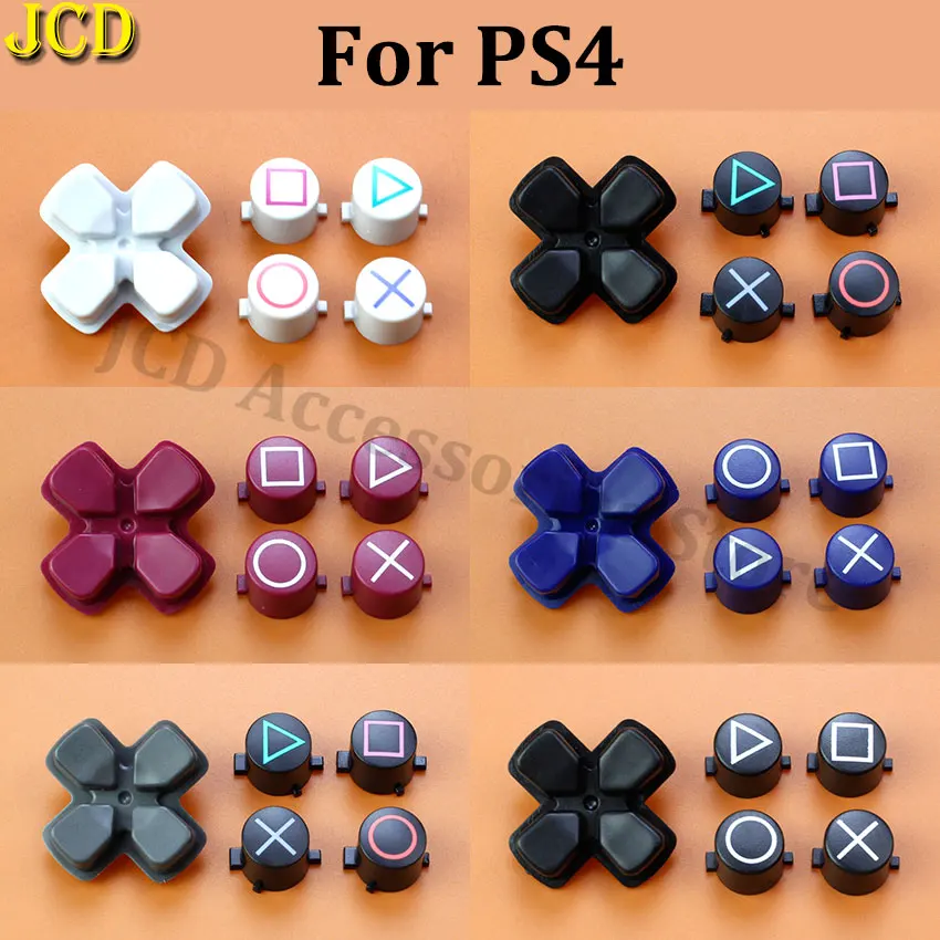 JCD 1Set For PS4 Slim Pro Controller Plastic Button ABXY Key Circle Square Triangle For PS4 Game Handle Cross Button Repair Part