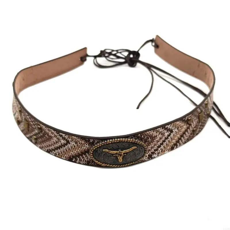 Ethnic Design Hat Belts for Straw and Felt Western Hats Hat Bands 6XDA