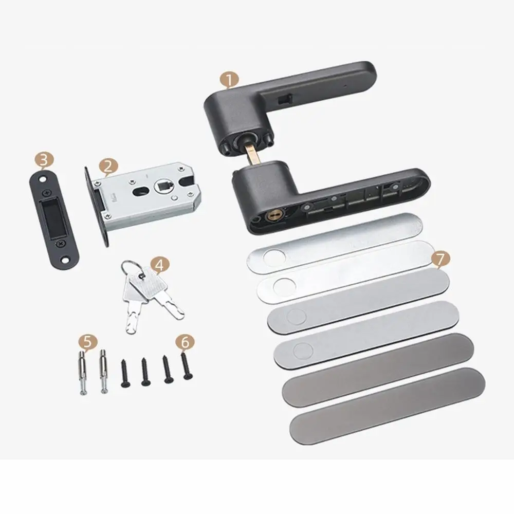 سبائك الزنك مقبض الباب قفل أنيق متقدم غرفة نوم مقبض مقبض رائعة صامتة الداخلية الباب كتم قفل مجموعة أجهزة الباب