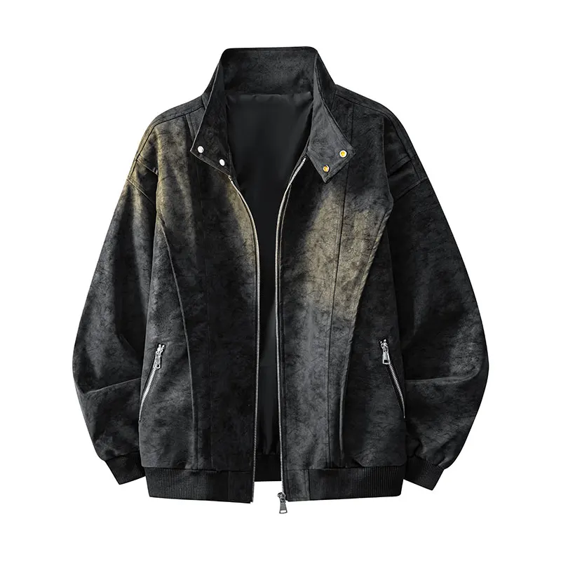

Новая мужская кожаная куртка: модный повседневный винтажный американский стиль, трендовый бренд, мягкая, удобная, износостойкая, устойчивая к царапинам