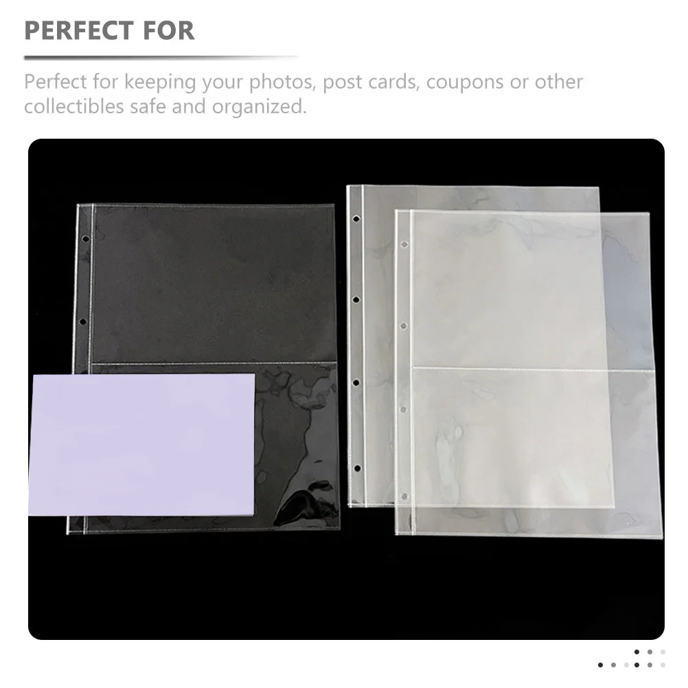 20Pcs Transparent Photo Album Pockets 4-Ring Card Sleeves Waterproof Dustproof for Organizing Collectibles Photo Card Sleeve