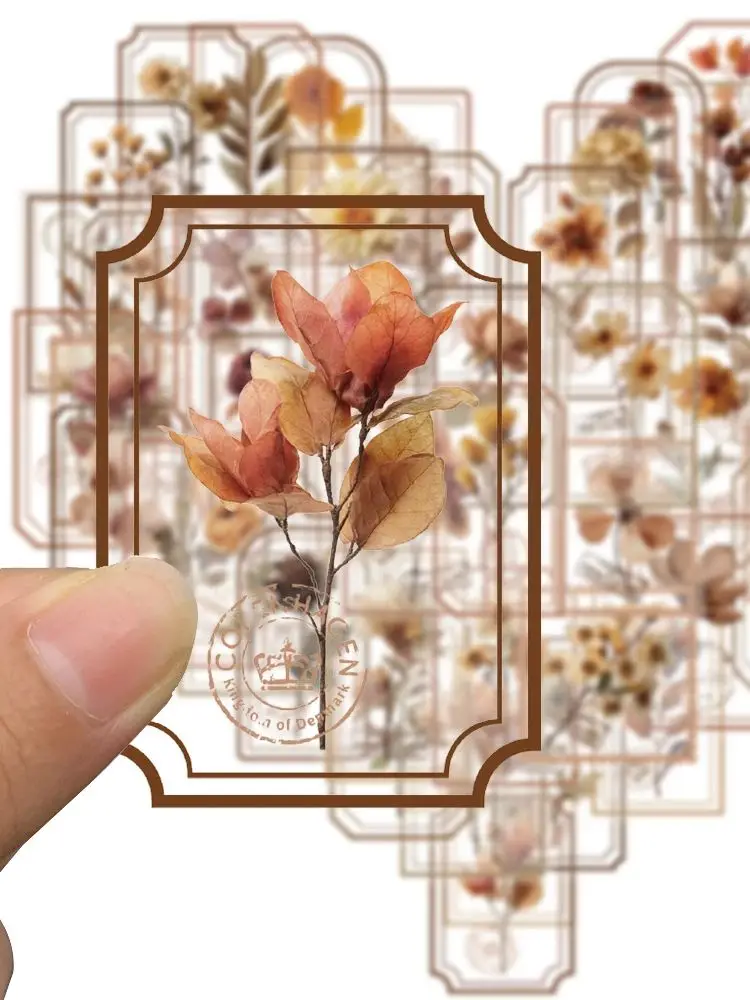 AliExpress NONE 50/100PCS Picking Up Flowers On Old Pages Stickers Classical Style Aesthetic Phone Motorcycle Laptop Bicycle Graffiti Sticker ﻿