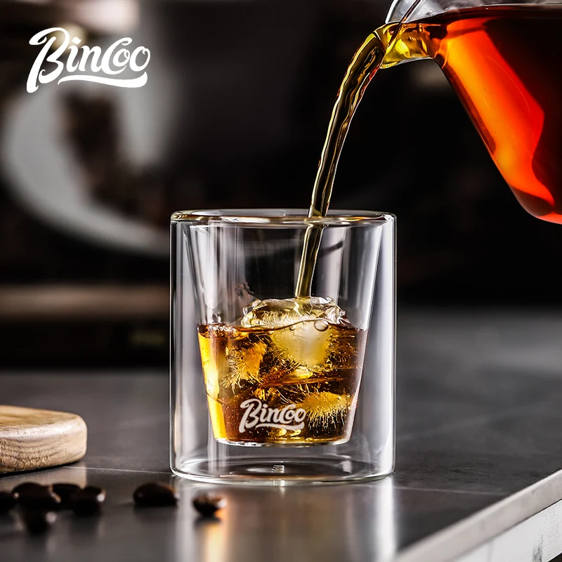 Bincoo Double Glass Coffee Mug 120ml Anti-scald Design Espresso Mug Milk Café Ice Americano Mug High-value Glass Mugs
