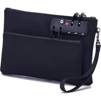 Bolsa de dinero con bloqueo seguro con cierre de cremallera, organizador de doble capa para pasaportes, efectivo, negocios, bolsa bancaria con bloqueo de viaje