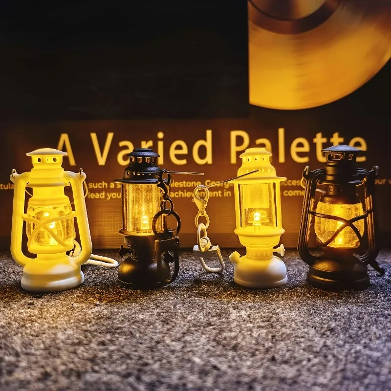 Mini Lâmpada Chaveiro Vintage Simulação de Lâmpada LED Acessórios de Iluminação Portátil