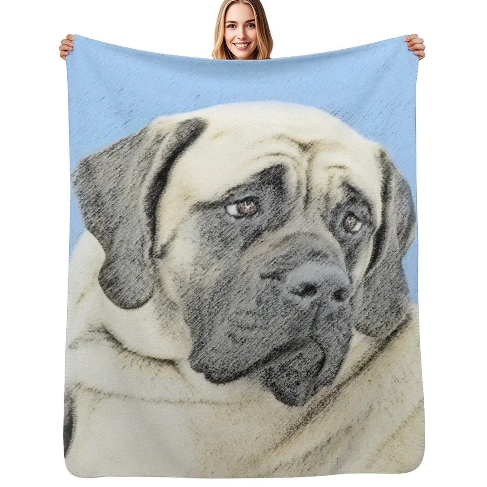 

English Mastiff (Fawn) Throw Blanket wednesday Large Bed linens valentine gift ideas Blanket