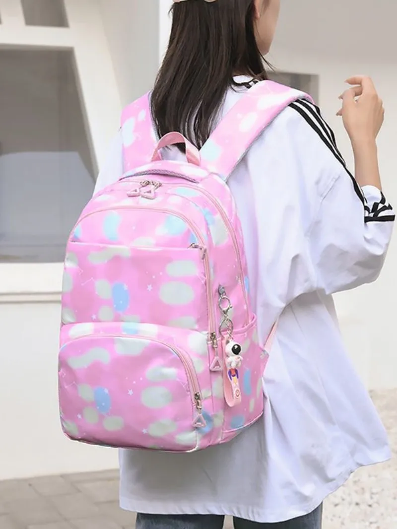 2023 New Backpack for Female Primary and Secondary School Students Cross border Printed Starry Sky Backpack Cute Backpack