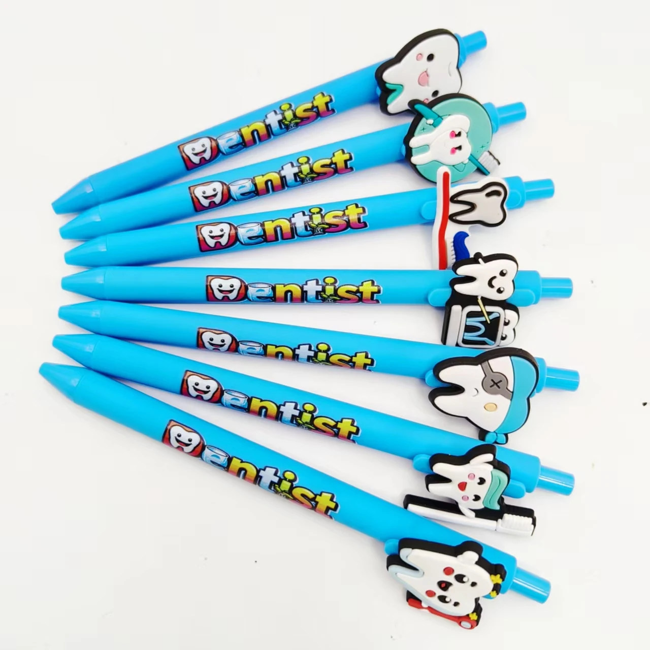 

8 шт./13 шт., шариковая ручка в форме зуба, синяя серия, гелевая ручка с принтом на тему зуба