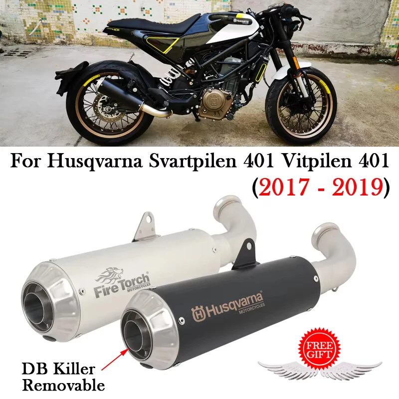 For Husqvarna Svartpilen 401 Vitpilen 401 2017 2018 2019 Motorcycle Exhaust Modify Escape Moto Muffler Moto Mid Middle Link Pipe