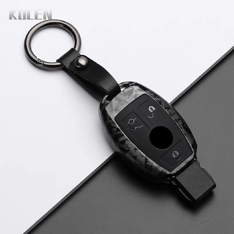 ABS Carbon Faser Stil Auto Schlüssel Fall Abdeckung Für Mercedes Benz A B C E Klasse GLS GLA GLK GLC CLS CLA AMG W204 W205 W212 W463 W176